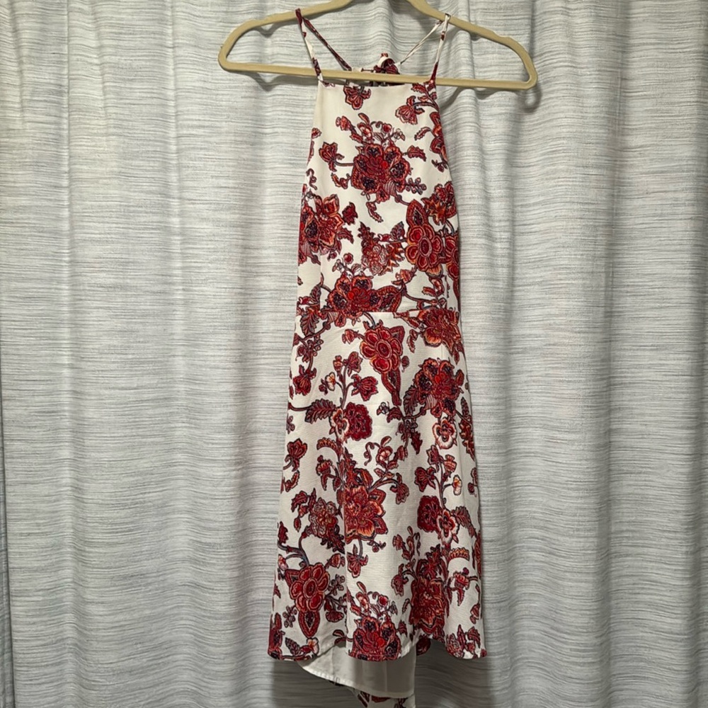 Floral Wedding Guest Dress - Open Back